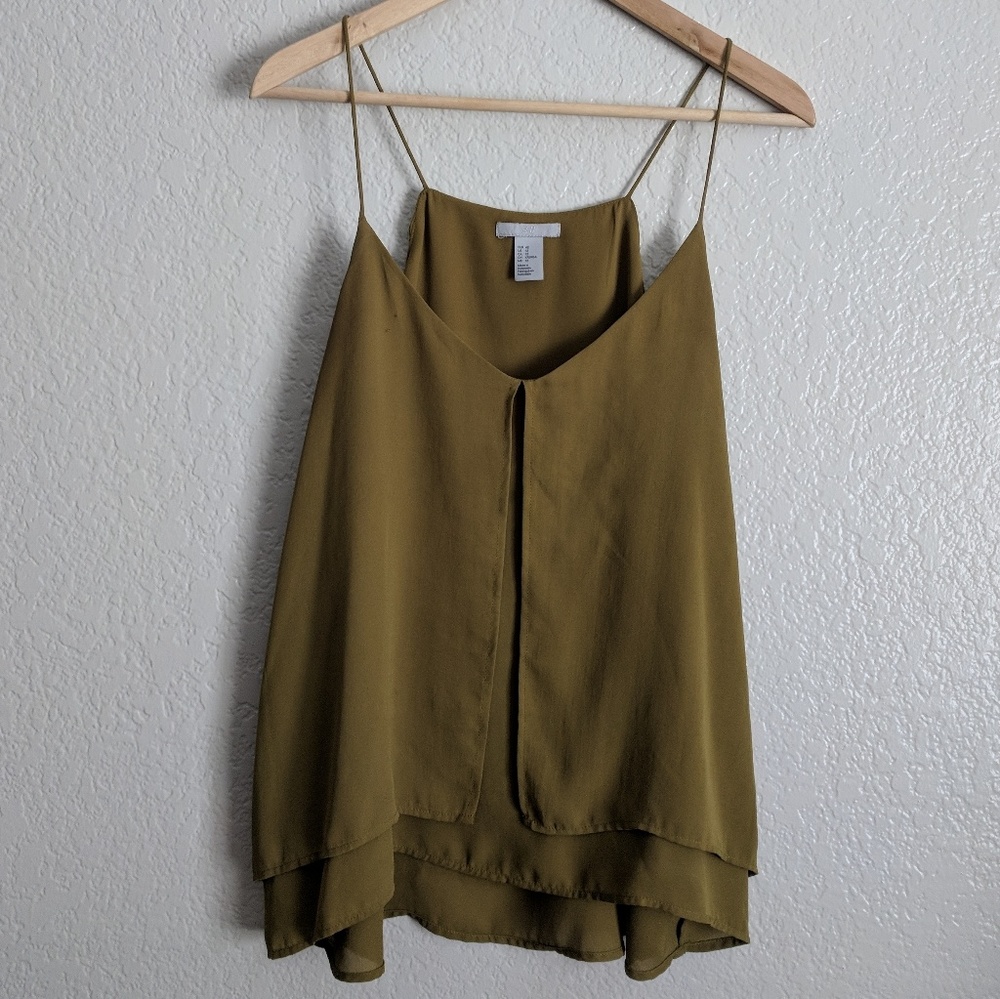 Green H&M Ruffled Tank